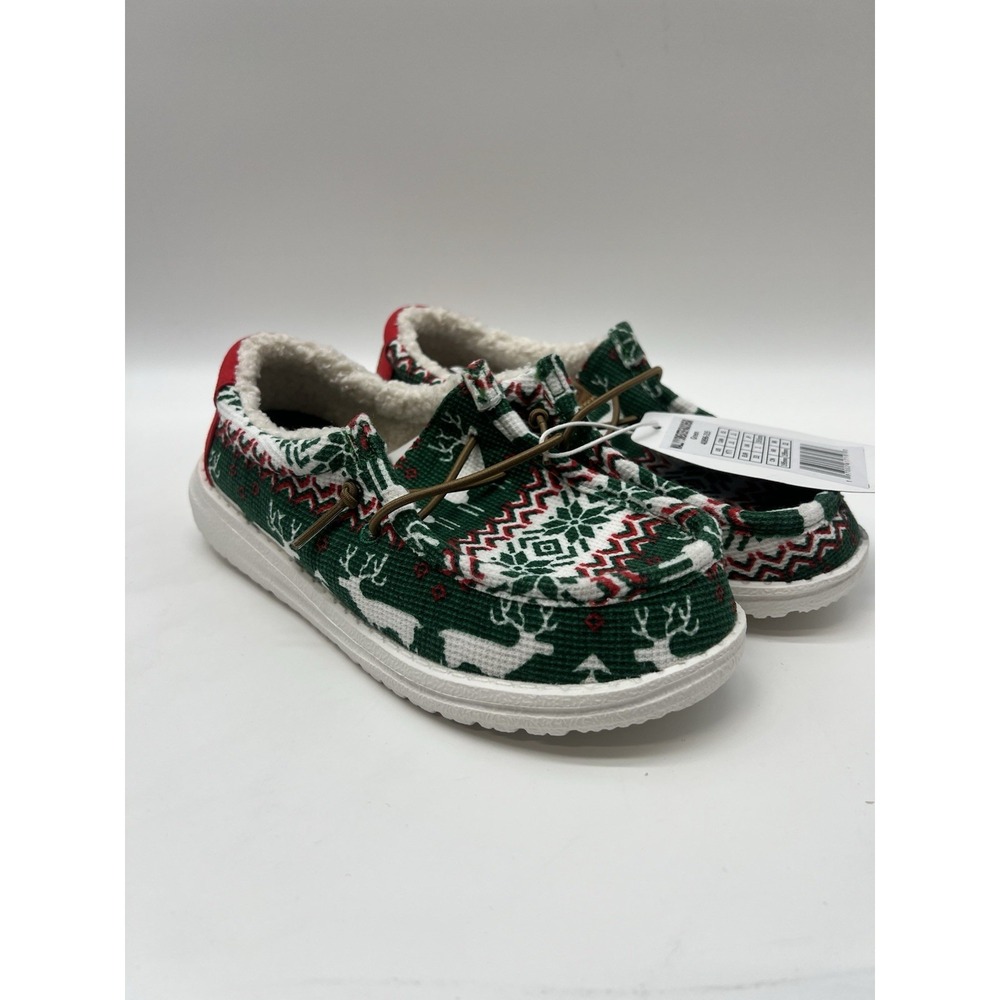 Hey Dude Wally Toddler Ugly Sweater Multicolor Slip On Shoes Faux Sheerling YT1
